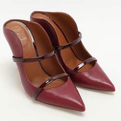 Malone Souliers Burgundy Leather Maureen Mules Size 37