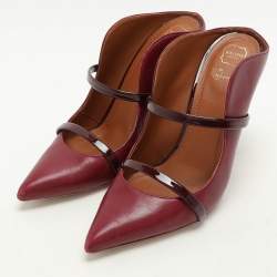 Malone Souliers Burgundy Leather Maureen Mules Size 37