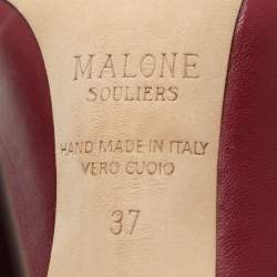 Malone Souliers Burgundy Leather Maureen Mules Size 37