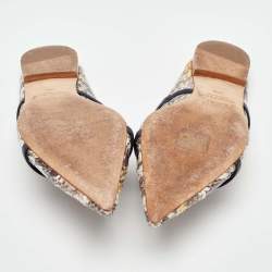 Pre Owned Malone Souliers Multicolor Python and Leather Maureen Flat Mules Size 38.5