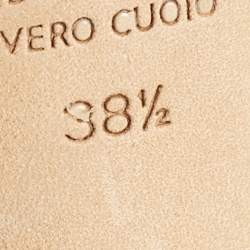 Pre Owned  Malone Souliers Yellow/Brown Canvas and Raffia Trim Imogen Pumps Size 38.5