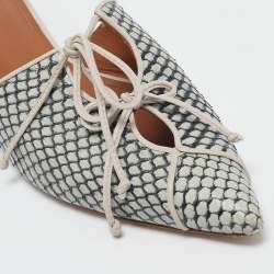 Pre Owned Malone Souliers Grey Python Maisie Pointed Toe Flat Mules Size 39