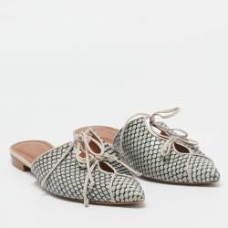 Pre Owned Malone Souliers Grey Python Maisie Pointed Toe Flat Mules Size 39