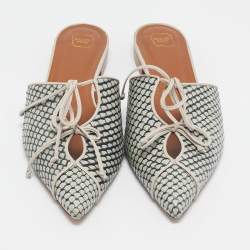 Pre Owned Malone Souliers Grey Python Maisie Pointed Toe Flat Mules Size 39