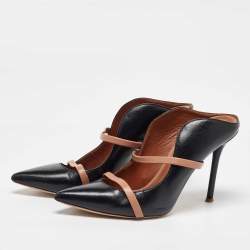 Malone Souliers Black/Brown Leather Maureen Pointed Toe Mules Size 37.5