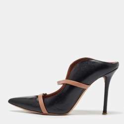 Malone Souliers Black/Brown Leather Maureen Pointed Toe Mules Size 37.5