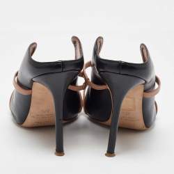 Malone Souliers Black/Brown Leather Maureen Pointed Toe Mules Size 37.5