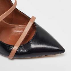 Malone Souliers Black/Brown Leather Maureen Pointed Toe Mules Size 37.5