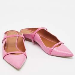 Malone Souliers Purple Embossed Crocodile Maureen Flat Mules Size 42