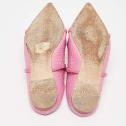 Malone Souliers Purple Embossed Crocodile Maureen Flat Mules Size 42