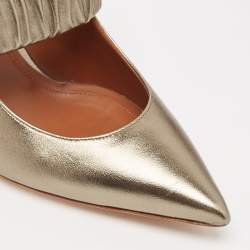 Pre Owned Malone Souliers Metallic Leather Maureen Mules Size 40.5