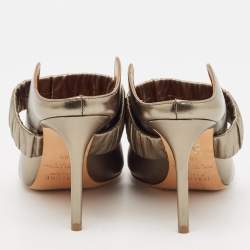 Pre Owned Malone Souliers Metallic Leather Maureen Mules Size 40.5