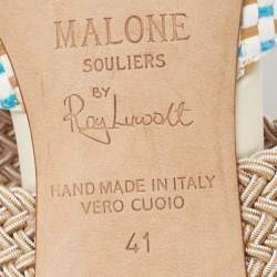 Malone Souliers Multicolor Woven Raffia Maisie Mules Size 41