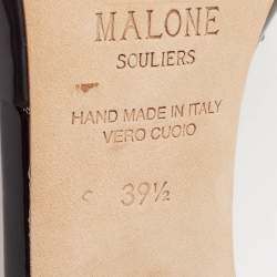 Pre Owned Malone Souliers Black PVC Julia Crystal Embellished Slides Size 39.5