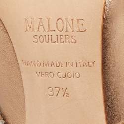 Pre Owned Malone Souliers Gold/Silver Leather Maureen Mules Size 37.5