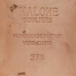 Pre Owned Malone Souliers Blue Leather and Mesh Vida Flat Slides Size 37.5