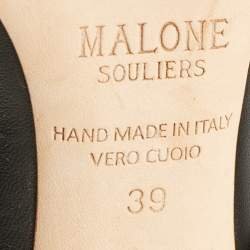 Pre Owned Malone Souliers Black/Beige Leather Maureen Sandals Size 39