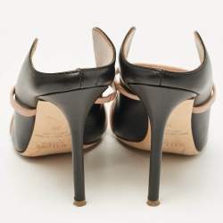 Pre Owned Malone Souliers Black/Beige Leather Maureen Sandals Size 39