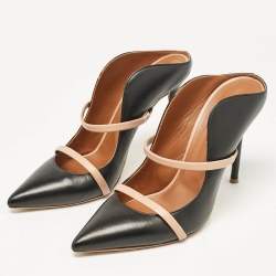 Pre Owned Malone Souliers Black/Beige Leather Maureen Sandals Size 39