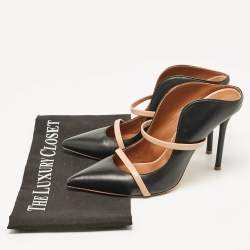 Pre Owned Malone Souliers Black/Beige Leather Maureen Sandals Size 39