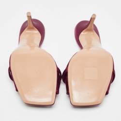 Pre Owned Malone Souliers Burgundy Satin Slide Sandals Size 39
