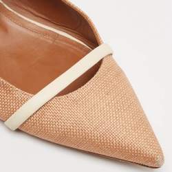 Malone Souliers Brown/Cream Raffia Maureen Flat Mules Size 39