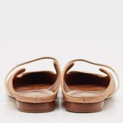Malone Souliers Brown/Cream Raffia Maureen Flat Mules Size 39