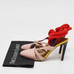 Malone Souliers X Roksanda Multicolor Leather and PVC Ankle Tie Pumps Size 38.5