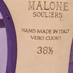 Pre Owned Malone Souliers Purple Patent Leather and PVC Maureen Mules Size 38.5