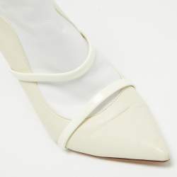 Malone Souliers Cream/White Leather Madison Pointed Toe Ankle Boots Size 38.5