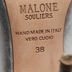 Malone Souliers Silver Leather Maureen Mules Size 38