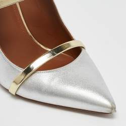 Malone Souliers Silver Leather Maureen Mules Size 38