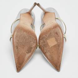Malone Souliers Silver Leather Maureen Mules Size 38