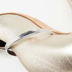 Malone Souliers Metallic Gold/Silver Leather Maureen Pumps Size 41