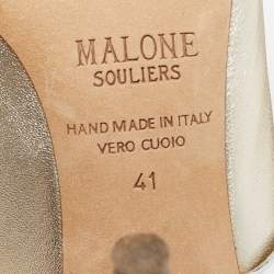 Malone Souliers Metallic Gold/Silver Leather Maureen Pumps Size 41