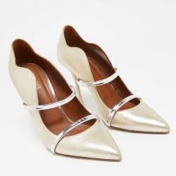 Malone Souliers Metallic Gold/Silver Leather Maureen Pumps Size 41