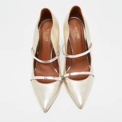 Malone Souliers Metallic Gold/Silver Leather Maureen Pumps Size 41