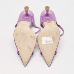 Pre Owned Malone Souliers Purple Leather and PVC Iona Mules Size 41