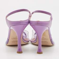 Pre Owned Malone Souliers Purple Leather and PVC Iona Mules Size 41