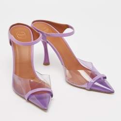 Pre Owned Malone Souliers Purple Leather and PVC Iona Mules Size 41