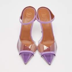 Pre Owned Malone Souliers Purple Leather and PVC Iona Mules Size 41