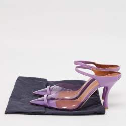 Pre Owned Malone Souliers Purple Leather and PVC Iona Mules Size 41