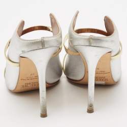 Malone Souliers Silver/Gold Leather Maureen Pointed Toe Mules Size 37