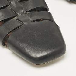 Malone Souliers x Deveaux Black Leather Strappy Flat Mules Size 38.5