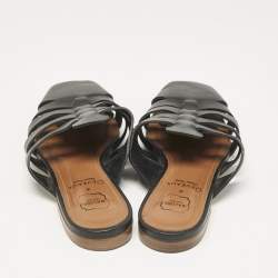 Malone Souliers x Deveaux Black Leather Strappy Flat Mules Size 38.5