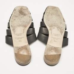 Malone Souliers x Deveaux Black Leather Strappy Flat Mules Size 38.5