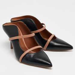 Pre Owned Malone Souliers Black/Brown Leather Maureen Mules Size 37.5