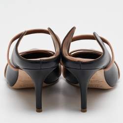 Pre Owned Malone Souliers Black/Brown Leather Maureen Mules Size 37.5