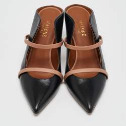 Pre Owned Malone Souliers Black/Brown Leather Maureen Mules Size 37.5