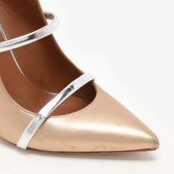 Pre Owned Malone Souliers Gold Leather Maureen Pumps Size 38.5